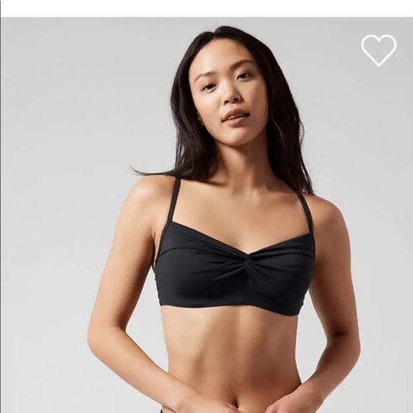 Athleta Hampton Bra Cup Bikini Top size 32D/DD Black - Picture 1 of 4